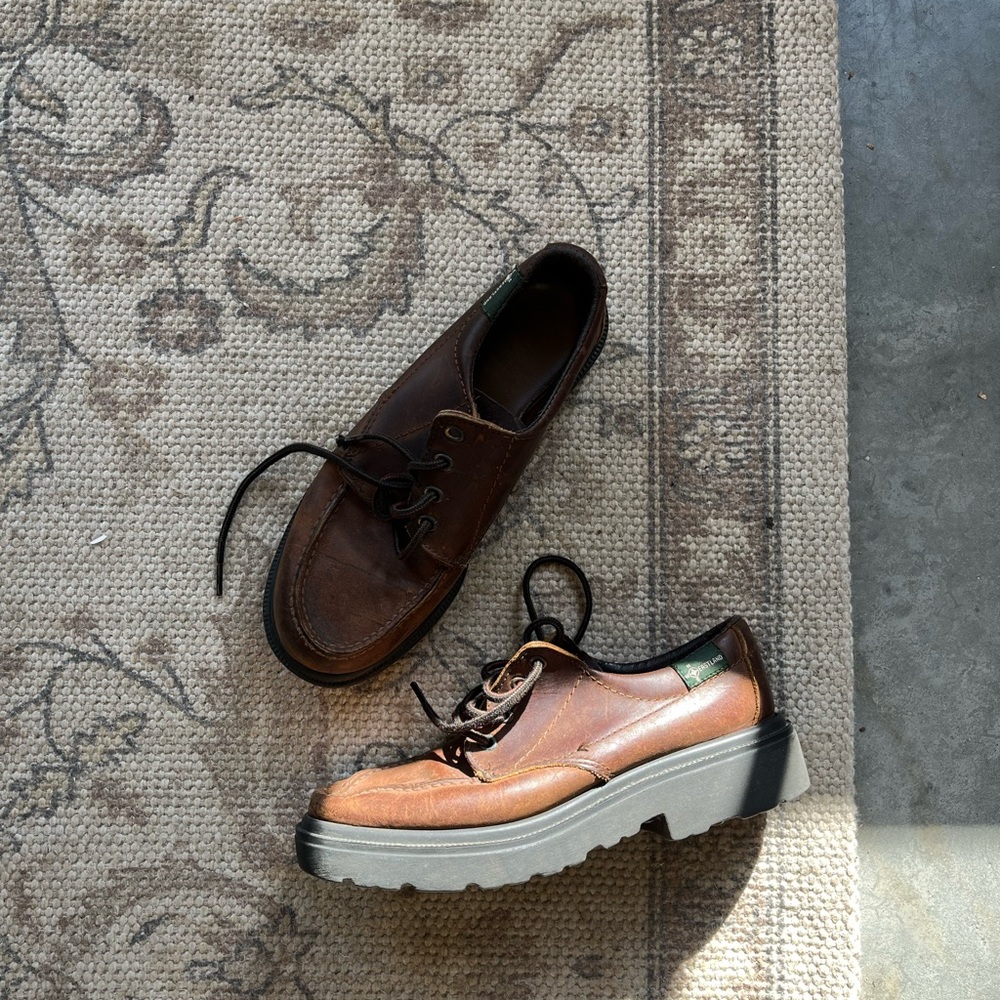 Vintage Platform Leather Loafers